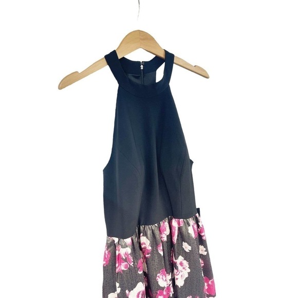 Adrianna Papell Halter Multi Floral Print Skirt Long Party Dress Womens 12 NWT - Picture 2 of 8